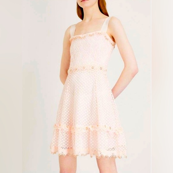 Maje Rosalina Pink Eyelet Lace Grommet Dress NEW š„ - Picture 3 of 14